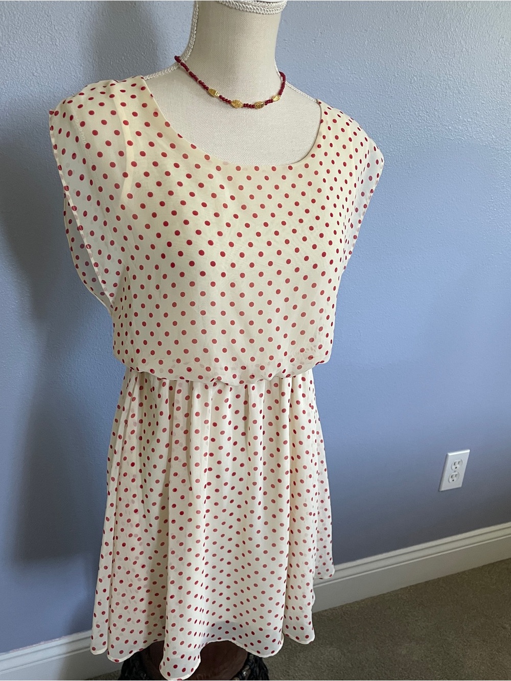 Lush Red Polka Dot Gathered Mini size XS